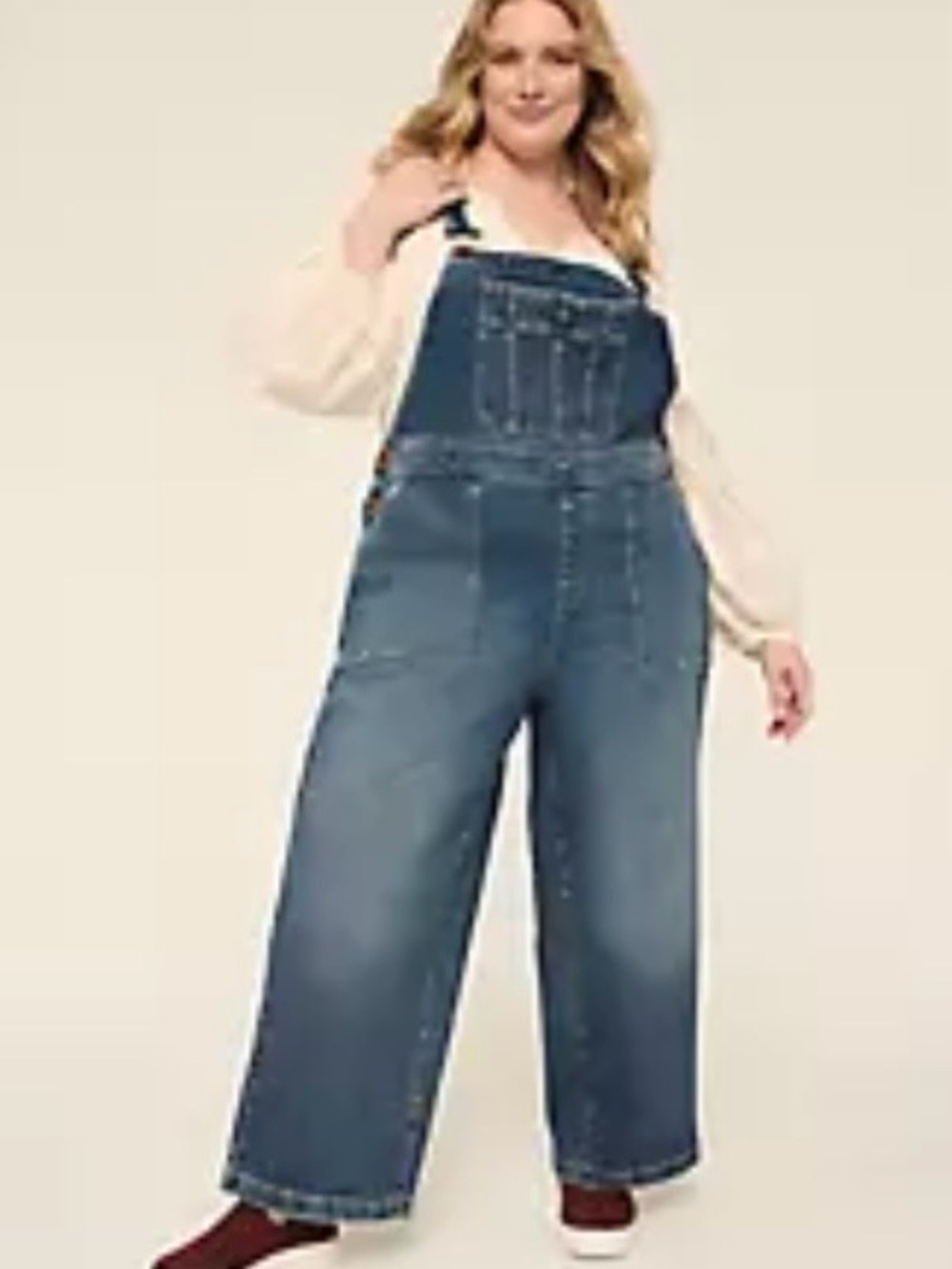 Straight Leg Denim Overalls - Picture 2 of 4